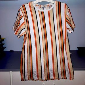 Striped Orange Black White Tee shirt